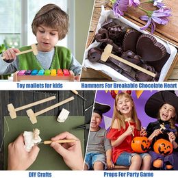5/10pc DIY Crafts Mini Wooden Hammer Tool children's Toys Birthday Wedding Holiday Party Cake Surprise Mallet Accessories Props