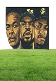 Wall Art Decor Legend Old School Biggie Smalls WuTang NWA Hip Hop Rap Star Canvas Painting Silk Poster4921884