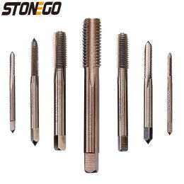 STONEGO 1PC HSS Co M35-E Spiral Flute Taps - Metric Right Hand Thread Plug Tap Drill, M3/M4/M5/M6/M8/M10/M12