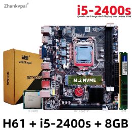 Motherboards H61 LGA1155 Desktop Motherboard Intel Quad Core Low Power i52400S 2.50GHZ DRR3 8GB Memory Support Kit