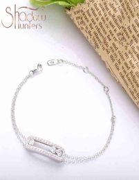 SHADOWHUNTERS Real 925 Sterling Silver Move Stone Bracelets With Clear CZ Luxury Brand Jewellery Making H22040999933922787086