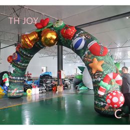 free shipment outdoor activities 10mWx4.5mH (33x15ft) Inflatable Christmas Arch Inflatable Gift Box Archway with Air Blower for party