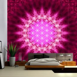 Wall hanging tapestry cube flower of life covering beach blanket datura picnic yoga mat home decoration