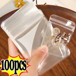 Jewellery Boxes 10/100 thick PVC Jewellery packaging bags transparent antioxidant tissue display packaging storage self sealing bags