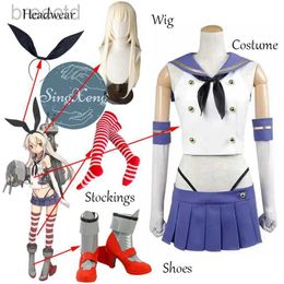 Anime Costumes SingXeng Anime Kantai Collection Cosplay Shimakaze Cosplay Costume Women Sexy Dress Sailor Suit JK Uniform Customise 240411