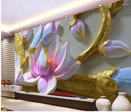 Wallpapers Beautiful Scenery 3D Relief Background Wall Modern Minimalist Decorative Painting Mural