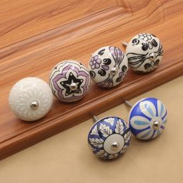 Ceramic Flower Single Hole Cabinet Knobs and Handles A Variety of Patterns Pastoral Style All Kinds of Cabinets Drawer Knobs