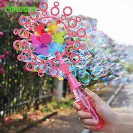 Sand Play Water Fun 2023 New Windmill Soap Bubble Machine Stick Childrens Blowing Bubbles Toys for Girls Boys Birthday Wedding Party Games L47