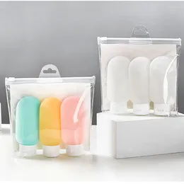 Storage Bottles 3pcs 60ml Travel Kit PE PP Empty Coloured Plastic Bottle Shampoo Shower Gel Refillable Containers Squeeze Tube Tool