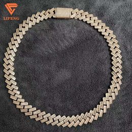 2024 925 Silver 15mm Mens Vvs Moissanite Baguette Diamonds Cuban Necklace Iced Out Hiphop Fashion Jewelry Gold Plated Cuban Chain