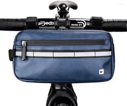 Storage Bags Bike Handlebar Bag Cycling Front 3L Bicycle Frame Waterproof Suitable For Shoulder Handbag Waist Bag(Blue)