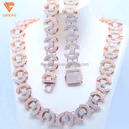 2024 Lifeng Jewelry Custom Luxury Hip Hop Necklace Iced Out Vvs Moissanite 925 Silver Diamond Men Necklace