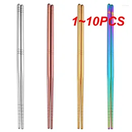 Chopsticks 1-10PCS Stainless Steel High Temperature Non-Slip Colorful Sushi Home Kitchen Tableware