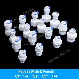 RO Water Straight Pipe Fitting BSP Male Female Thread Plastic Quick Connector System