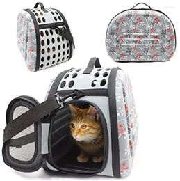 Cat Carriers Foldable Backpack Cage Collapsible Travel Kennel - Portable Outdoor Shoulder Bag For Puppy Kitty Small Medium Animal