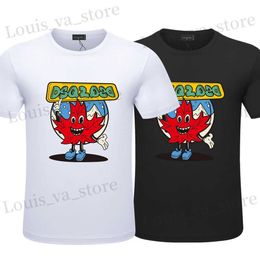 Men's T-Shirts brand cotton Maple Leaf Pattern style Mens and Womens letter casual O-Neck T-shirt short slve ts T-shirt for men T240419
