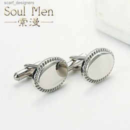 Cuff Links New high-quality stainless steel cufflinks fashionable mens French shirt cufflinks wholesale Fathers Day gifts Y240411