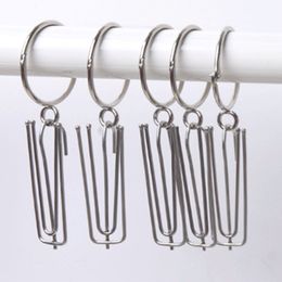 10Pcs/lot 50mm Opening Round Shower Curtain Hanger Hooks Anti Rust Metal Curtain Ring Loose Leaf Book Hinge Snap