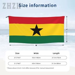 More Design Ghana Flag Emblem Bath Towel Quick dry Microfiber Absorbing Soft Water Breathable Beach Swimming Bathroom