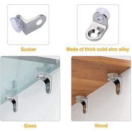 60 Pieces Glass Shelf Bracket With Sucker Glass Shelve Support Right Angle Fixing Brackets For Kitchen Cabinets Cupboard