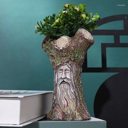 Vases Home Decor Artistical Resin Vase Flowerspot Abstract Human Face Nordic Creative Decoration Luxury Pot For Dried Flower