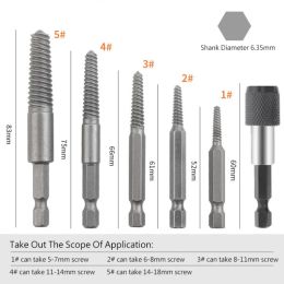 Screw Extractor Centre Drill Bits Guide Set Broken Damaged Bolt Remover Hex Shank And Spanner For Broken Hand Tool