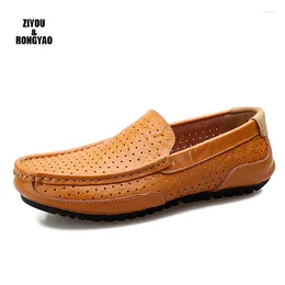 Casual Shoes Causal Men Loafers Genuine Leather Summer Slip On Driving High Quality Flats For Breathable