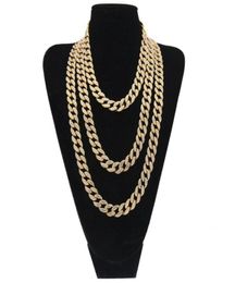 Hip Hop Bling Fashion Chains Jewelry Mens Gold Silver Miami Cuban Link Chain Necklaces Diamond Iced Out Chian Necklaces308d7354796