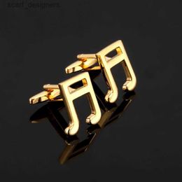 Cuff Links high quality gold star music symbols Cufflinks copper material gift for Christmas mens shirt Cufflinks wholesale manufact Y240411