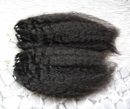 200g Coarse yaki Loop Micro Ring Hair 1gs 100gpack Micro Loop Human Hair Ex Kinky Straight Micro Bead Links Remy Hair Extensions3160636