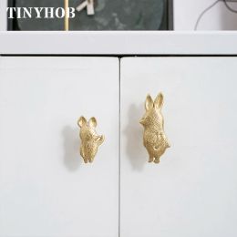 Gold Beastie Animal Knobs Brass Children's Room Door Knobs Lovely Cabinet Handles Cupboard Drawer Pulls Accessories Furniture