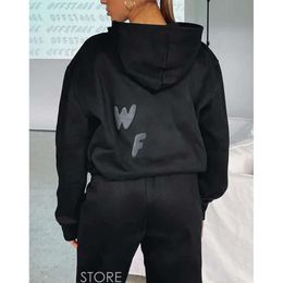 White Foxx Women's Tracksuits Women Hoodie 2 Piece Set Pullover Outfit Sweatshirts Sporty Long Sleeved Pullover Hooded Tracksuits White Foxs Sporty Pants 655