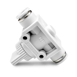 HVFF Pneumatic Quick Connector Gas Wwitch Manual Pipe Valve Air Hose 4 6 8 10 12mm Cylinder Solenoid Valve White Connector