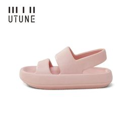 Women Sandals UTUNE Summer Platform Shoes Beach Outside EVA Slides Slippers Men Soft Thick Sole Non slip Indoor Plus Siz