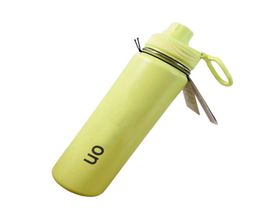 LL Water Bottle Vacuum Yoga Fitness Bottles Simple Pure Color Straws Stainless Steel Insulated Tumbler Mug Cups with Lid Thermal I1822981