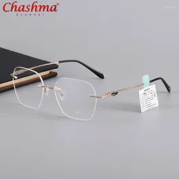 Sunglasses Frames Optical Prescription Glasses Frame Man Retro Fashion Spectacle D30 Ultra Light Alloy Eyewear Luxury Rimless Eyeglasses