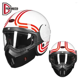 Motorcycle Helmets Helmet Retro Casco Moto Classic Modular Open Face Flip Up Capacete De Scooter Cycling