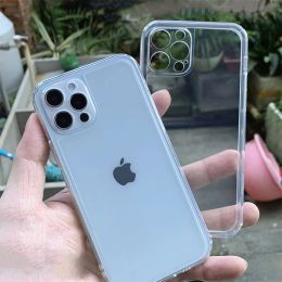 High Quality Shockproof Transparent Black Case For iPhone 14 13 12 11 Pro Max X XS Max XR 7 8 Plus SE Clear Soft Silicone Cover