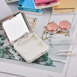 Contact Lens Case Square Travel Portable Solid Colour Lens Cover Container Beauty Pupil Storage Soaking Box Eyewear Accessories