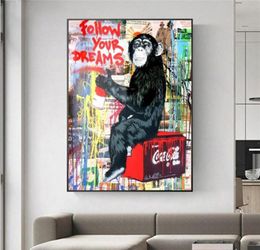 Street Wall Art Banksy Graffiti Canvas Paintings Home Decor Decoration Handpainted HD Print Oil Paintings On Canvas Wall Art Pic3462644