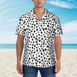 Men's Casual Shirts Hawaiian Shirt Vacation Dalmatian Blouses Spotted Animal Print Classic Mens Short-Sleeve Y2K Funny Clothing
