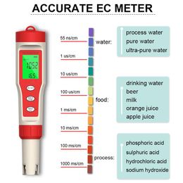 Digital 4 in 1 PH Meter PH/TDS/EC/Temperature Meter Water Quality Monitor Tester for Swiming Pools Drinking Water Aquariums