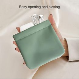 Lipstick Bag Pouch Leather Cable Organiser Jewellery Earphone Pocket Coins Keys Organiser Cosmetic Pouch Household Storage Bags