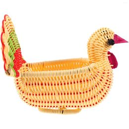 Plates Imitation Rattan Basket Fruit Holder Kitchen Countertop Hamper Manual Dried Tray Pp Bread Storage Woven