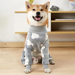 Dog Apparel Cozy Clothes High Elasticity Pography Prop Windproof Bone Pattern Pet Pajamas