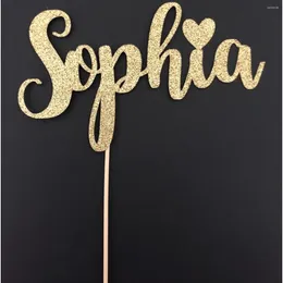 Party Supplies Any Name Cake Topper Birthday Glitter ONE Custom