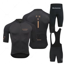 Pns Cycling Jersey Set Summer Short Sleeve Breathable Black MTB Bike PAS Cycling Clothing Maillot Ropa Ciclismo Uniform Suit 240411