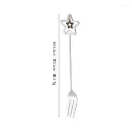 Coffee Scoops Fork Long Handle Creative Stainless Steel Gold-plated Heart-shaped Pendant Tableware Tiny Stirring Spoons Dessert Spoon