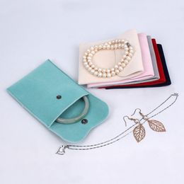 Jewellery Packaging Bag Snap Fastener Superior Soft Velvet Gift Bracelet Necklace Earrings Ring Storage Organiser Pouch New 2023