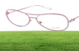 clear lens glasses New sunglasses ladies trend flat mirror New rhinestone ladies trend flat mirror Europe and America Big brand an4605957